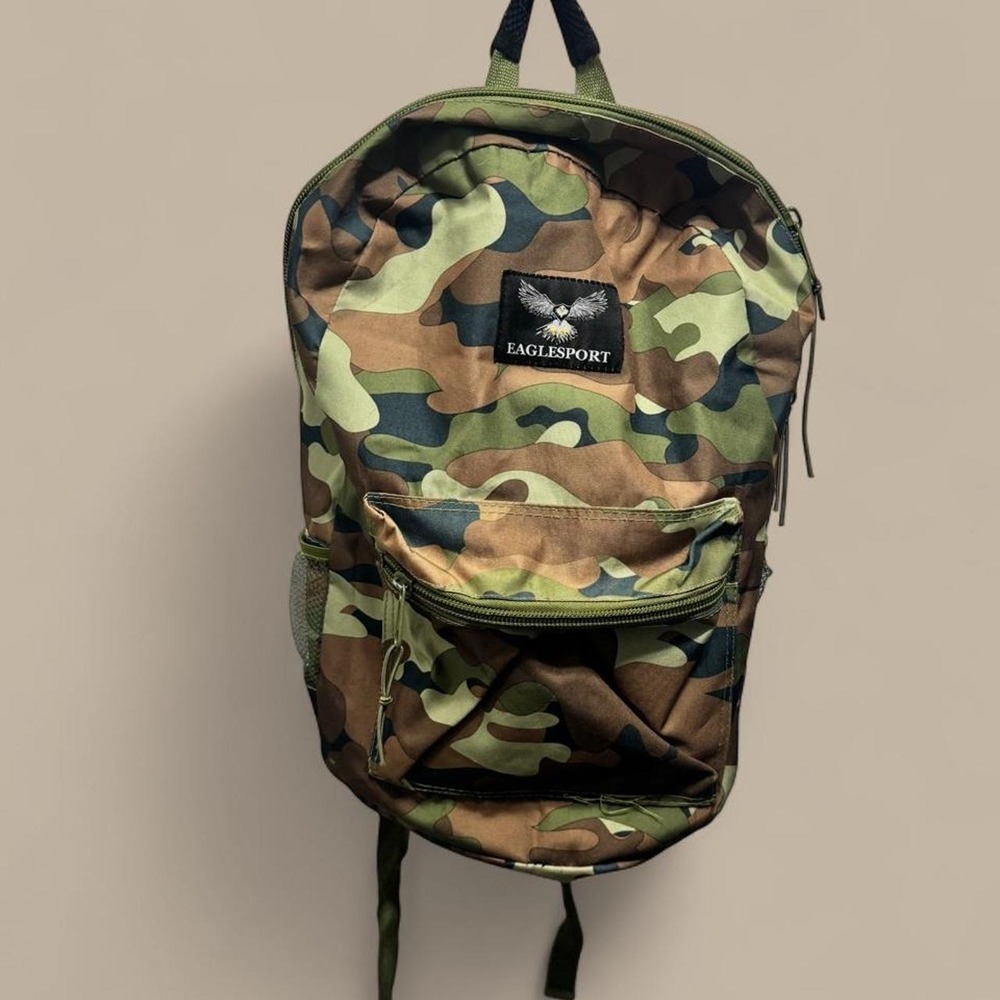 Eaglesport Woodland Camo Utility Backpack Gorpcore Streetwear Travel Bag Multi